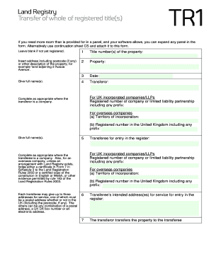 UK Property Transfer Form