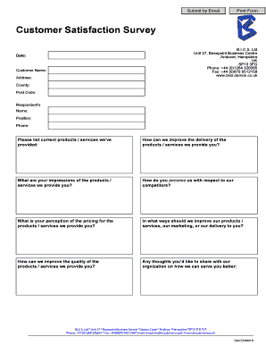 customer survey forms