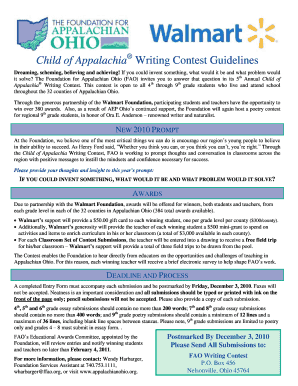 Child of Appalachia Writing Contest Entry Form