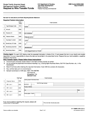 SAMS-1103 Request to Wire Transfer Funds