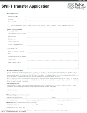 SWIFT Transfer Application Form