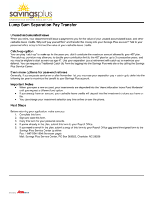 Lump Sum Separation Pay Transfer Form