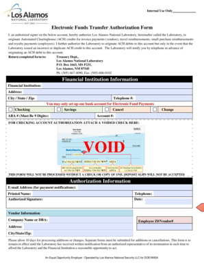 Electronic Funds Transfer Authorization Form
