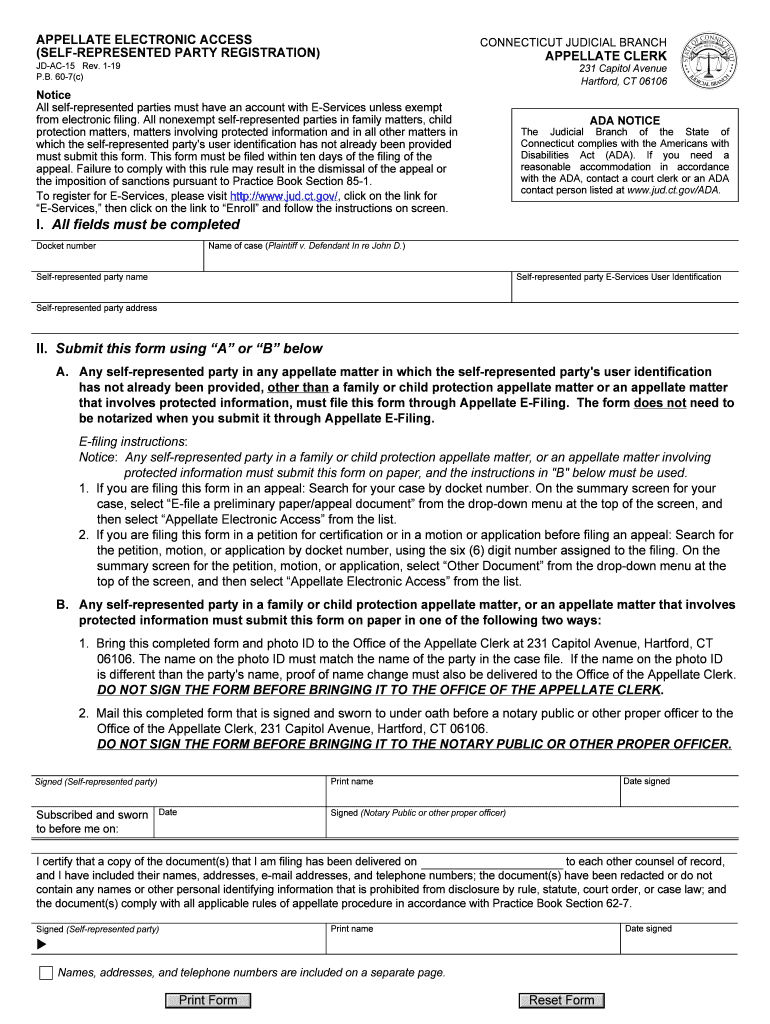 appellate access form template Preview on Page 1