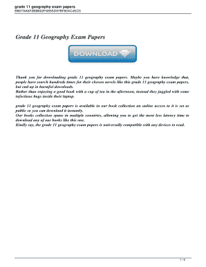 Grade 11 Geography Exam Papers. Grade 11 Geography Exam Papers