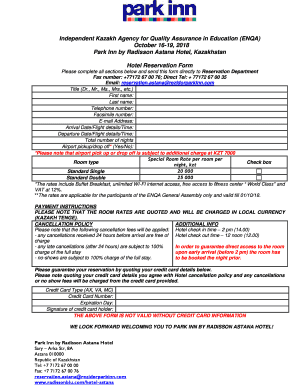 Reservation Form - ENQA