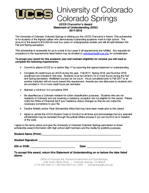 Chancellor's Award Uccs - Fill Online, Printable, Fillable, Blank |  pdfFiller