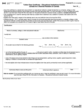 Fillable Online Tuition Fees Certificate Educational Institutions ...