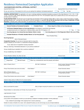 Fillable Online Application for Residential Homestead Exemption For ...