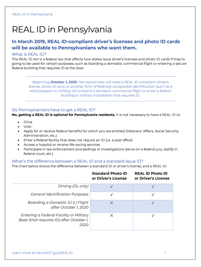 Fillable Online Pennsylvania's REAL ID Licenses and ID Cards Fax Email