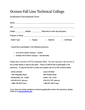 Graduation Participation Form. Graduation Participation Form