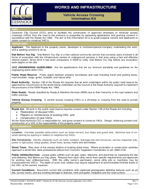 Fillable Online Vehicle Access Crossing Form - Cessnock City Council ...