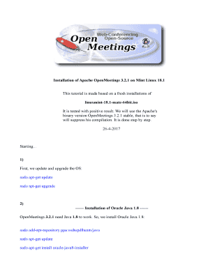 Installation of Apache OpenMeetings 3.2.1 on Mint Linux 18