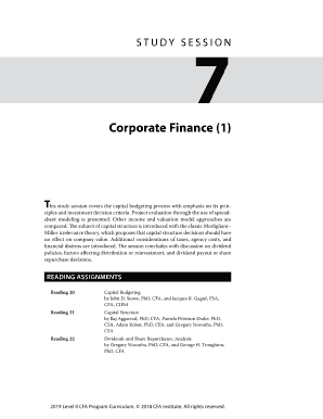 Study Session 11 - Corporate Finance - Capital Budgeting ...