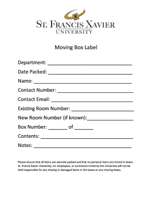 Moving Box Label - stfx.ca