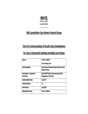 NHS Lanarkshire Care Homes Protocol Group Form for ...