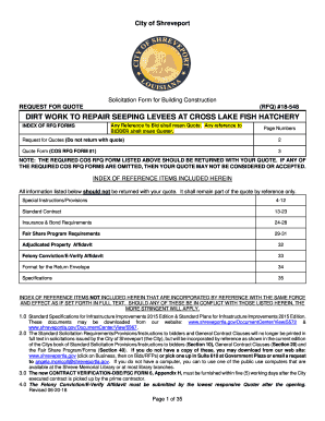 Solicitation Form for Building Construction