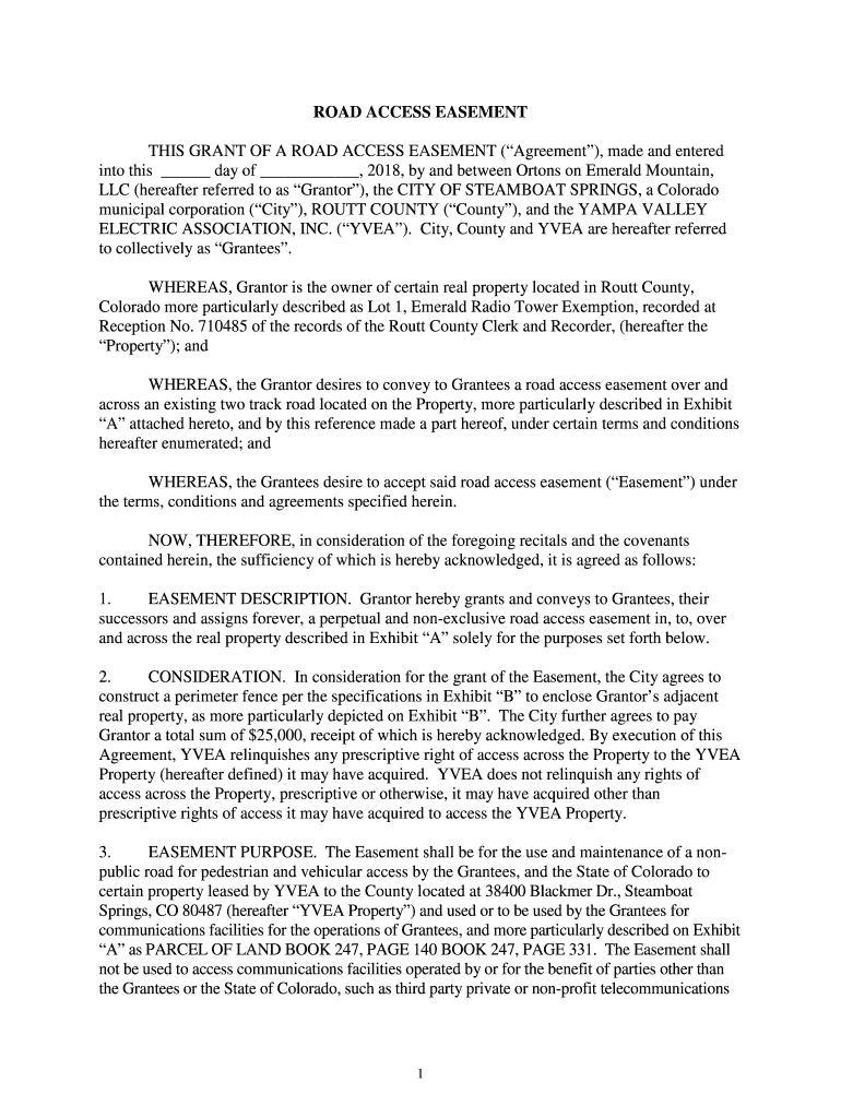 Fillable Online Free Real Estate Easement Agreement DOC. - Download ...