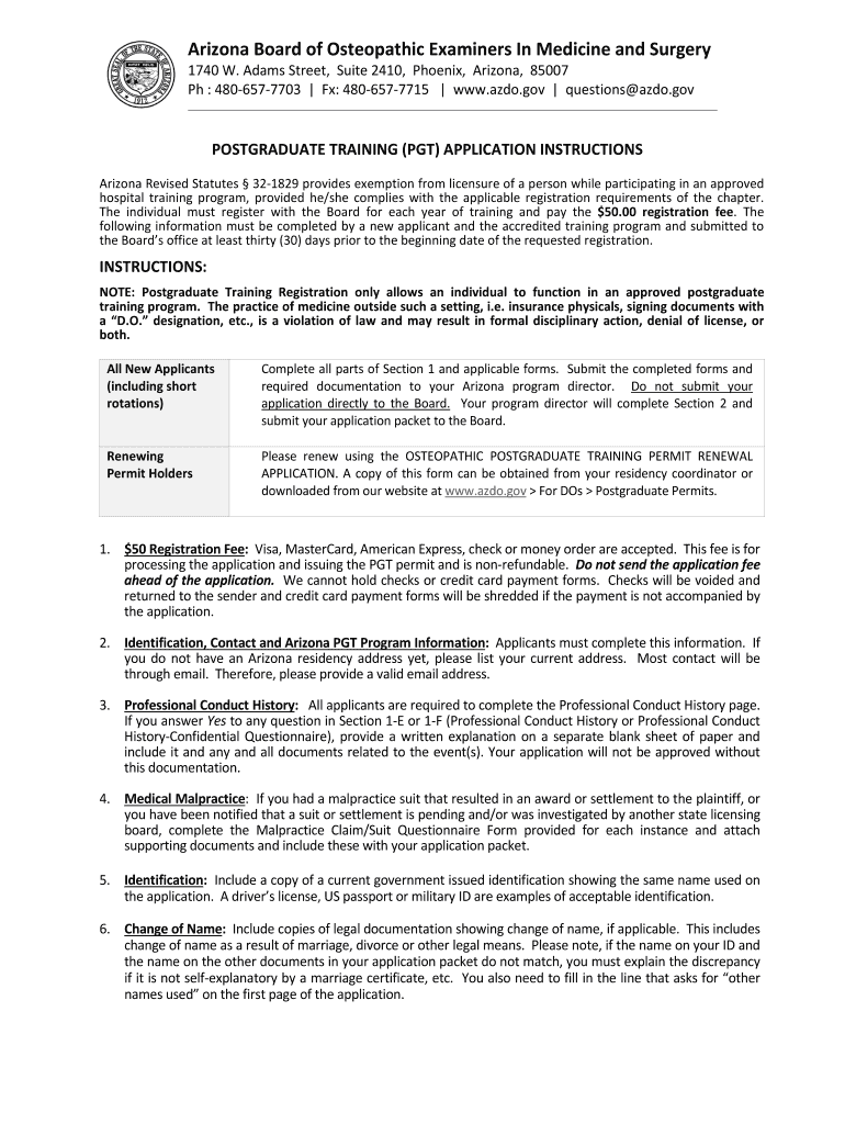 Other Sites of Interest - Arizona Board of Osteopathic Examiners Preview on Page 1