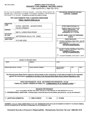 PA State Police CRIMINAL RECORD CHECK ONLINE INSTRUCTIONS ... - Fill and  Sign Printable Template Online
