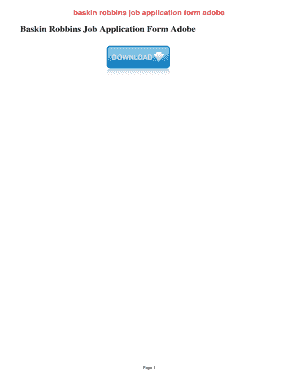 Fillable Online Baskin Robbins Job Application Form Adobe. Baskin ...