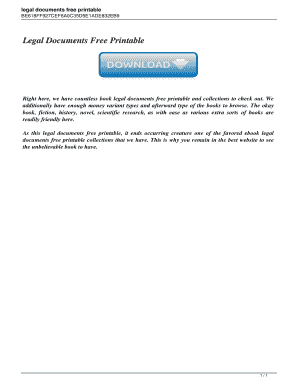 Fillable Online Legal Documents Free Printable. Legal Documents Free Printable Fax Email Print ...