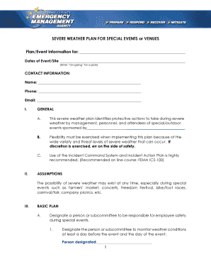 Fillable Online sample severe weather plan - Linn County Fax Email ...
