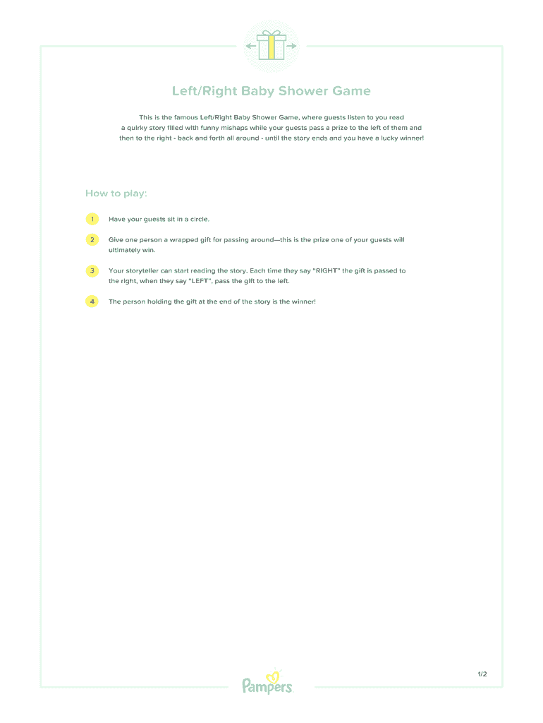 personalized left right baby shower game Preview on Page 1