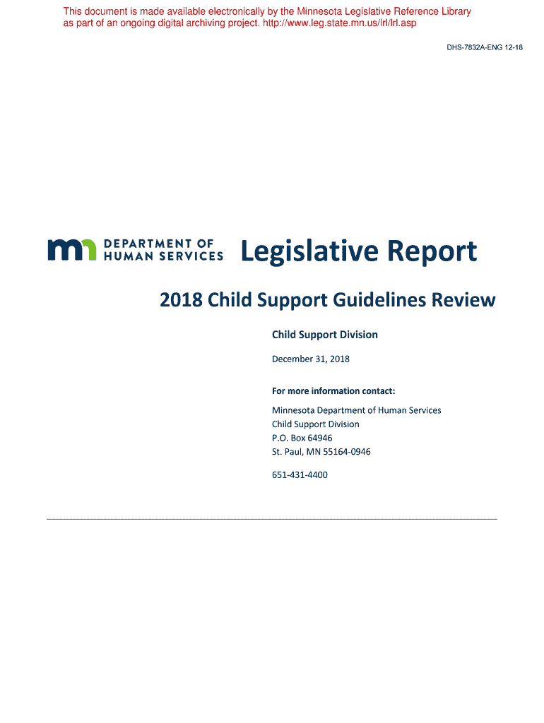 Fillable Online 2018 Child Support Guidelines Review. 2018 Child