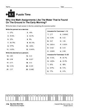 why are math assignments like the water that is found on the ground in the early morning