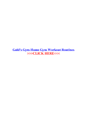 Fillable Online Gold's Gym Home Gym Workout Routines Fax Email Print ...