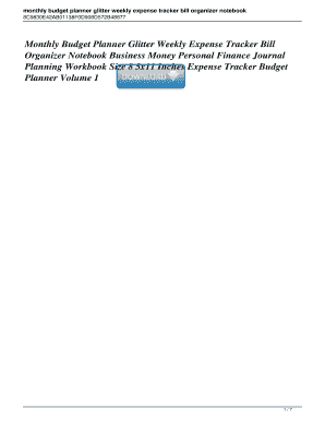 fillable online monthly budget planner glitter weekly online personal budget planner