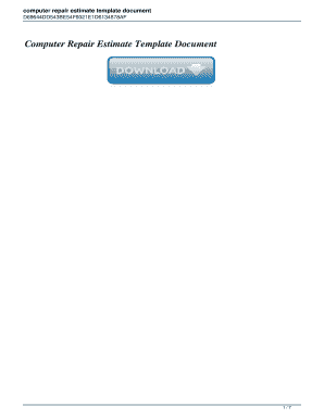 computer repair estimate template document