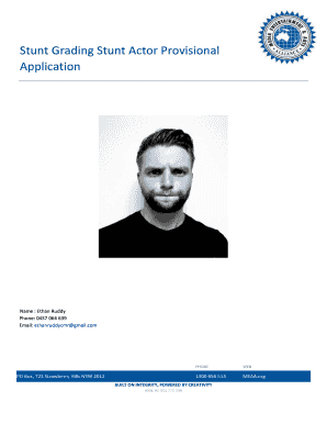 Stunt Grading Stunt Actor Provisional