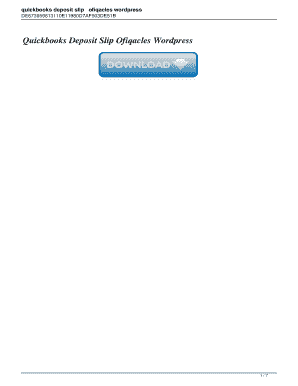 Quickbooks Deposit Slip