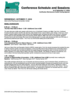 Fillable Online Conference Schedule and Sessions Fax Email Print ...