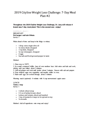 2019 cityline weight loss challenge: 7-day meal plan #2