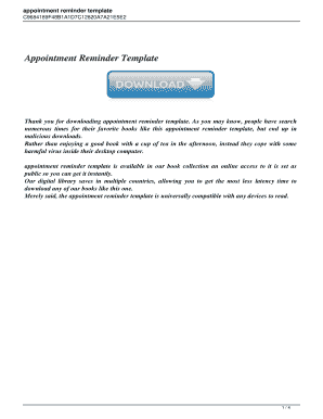 Appointment reminder template pdf