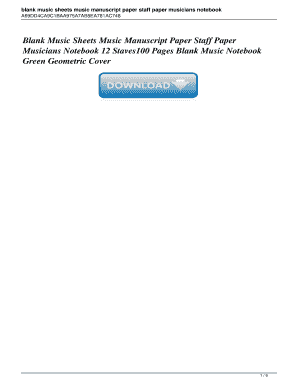 Fillable Online Blank Music Sheets: Music Manuscript Paper, Staff Paper ...