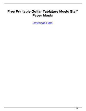 Fillable Online Free Printable Guitar Tablature Music Staff Paper Music ...