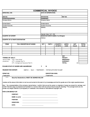 Commercial invoice - Freightshop