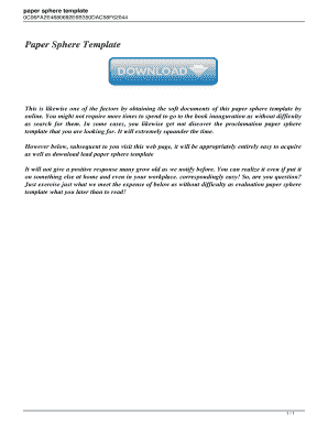 Fillable Online Paper Sphere Template. Paper Sphere Template Fax Email Print - pdfFiller