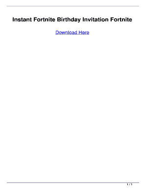 Fillable Online Instant Fortnite Birthday Invitation Fortnite. Instant ...