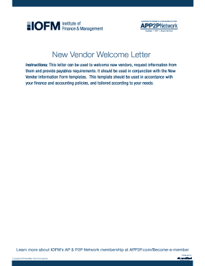 new vendor welcome letter