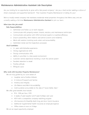 78+ Free Editable Administrative Assistant Job Description Templates in ...