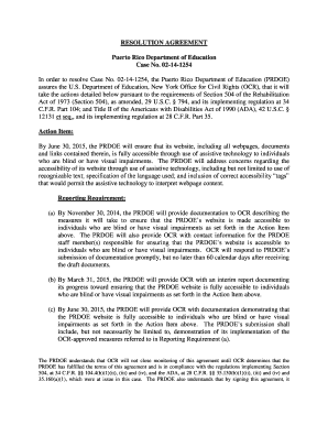 Puerto Rico Department of Education (PDF). Resolution Agreement
