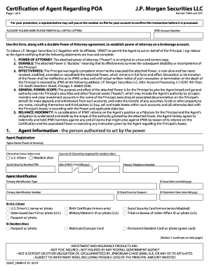 Affidavit of Agent Regarding POA. Affidavit of Agent Regarding POA