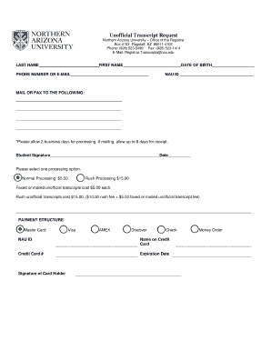 nau unofficial transcripts