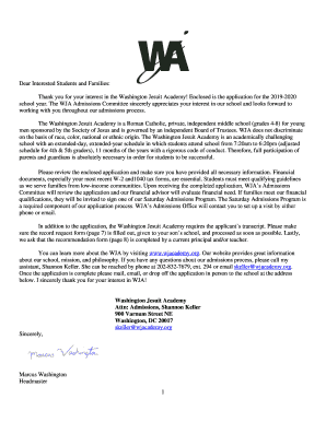 Dear Interested Students and Families - wjacademy.org