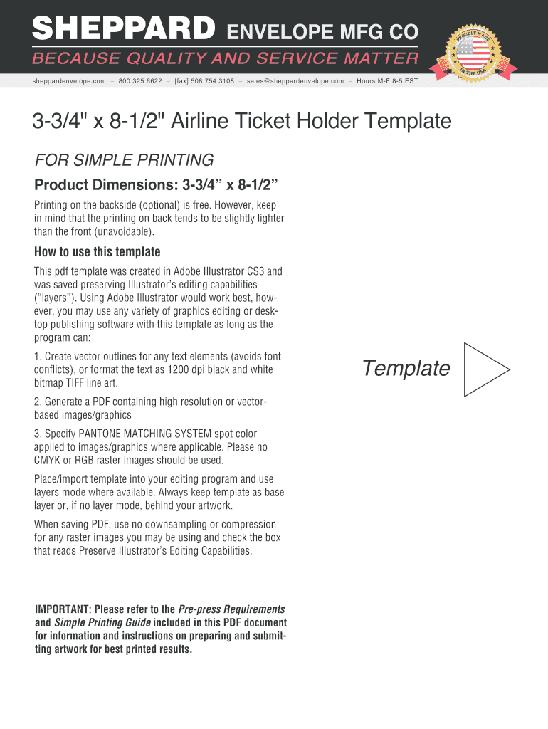 airline ticket holder template Preview on Page 1